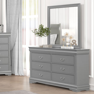 Louis Philippe Gray 4 Pc. Queen Bedroom Set - Ornate Home
