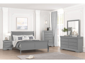 Louis Philippe Gray 5 Pc. Queen Bedroom Set w/ 2NS - Ornate Home