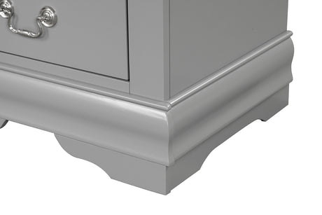 Louis Philippe Gray 5 Pc. Queen Bedroom Set w/ Chest - Ornate Home