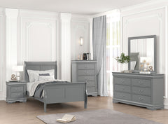 Louis Philippe Gray Twin Bed - Ornate Home