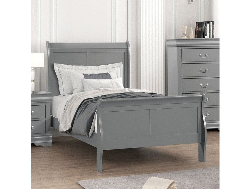 Louis Philippe Gray Twin Bed - Ornate Home