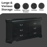 Louis Philippe III Black Dresser - Ornate Home