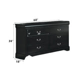 Louis Philippe III Black Dresser - Ornate Home