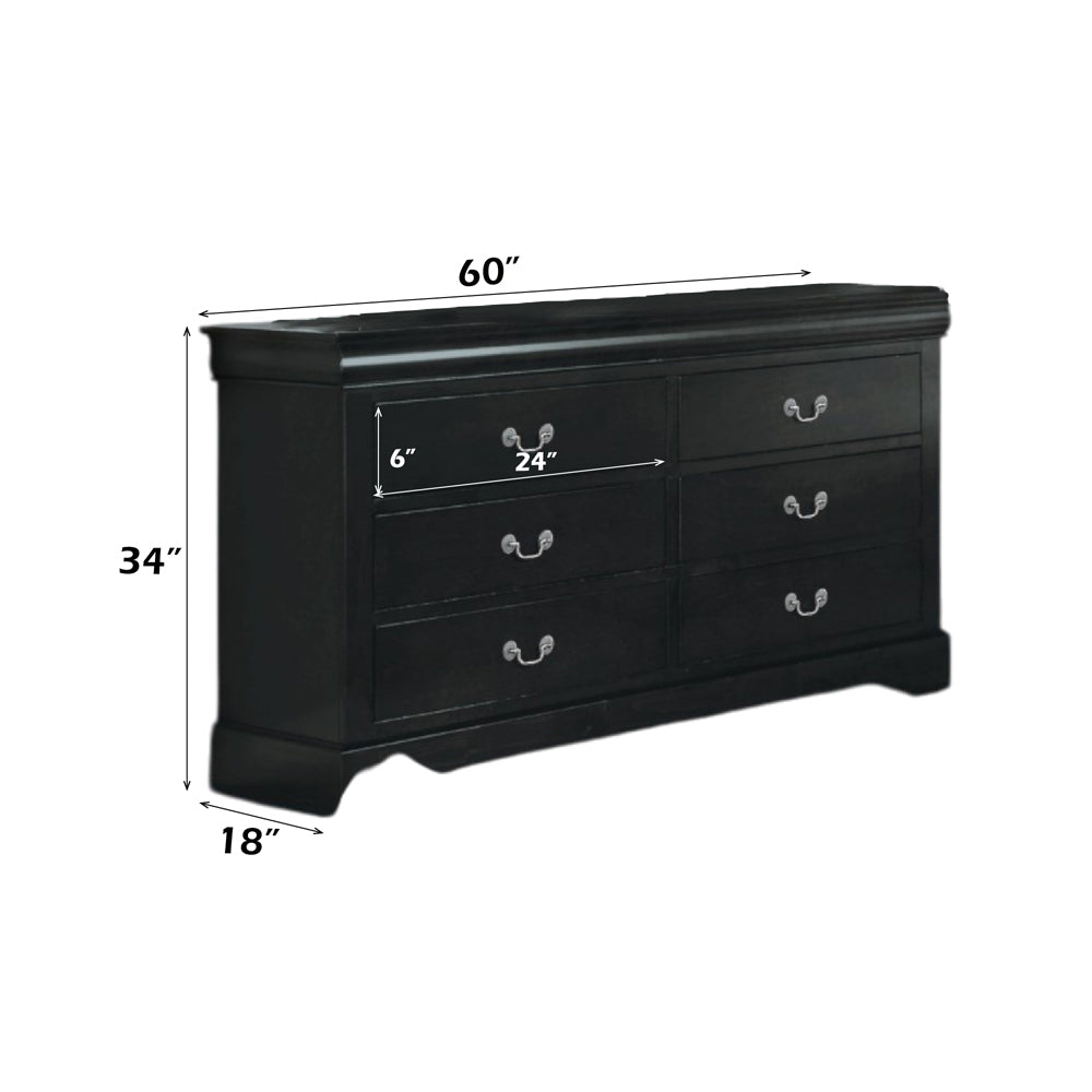 Louis Philippe III Black Dresser - Ornate Home