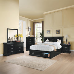 Louis Philippe III Black Dresser - Ornate Home