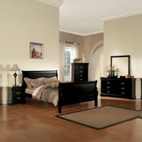 Louis Philippe III Black Eastern King Bed - Ornate Home