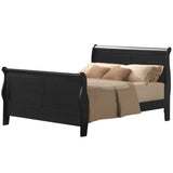 Louis Philippe III Black Eastern King Bed - Ornate Home