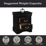 Louis Philippe III Black Nightstand - Ornate Home