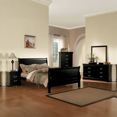 Louis Philippe III Black Nightstand - Ornate Home