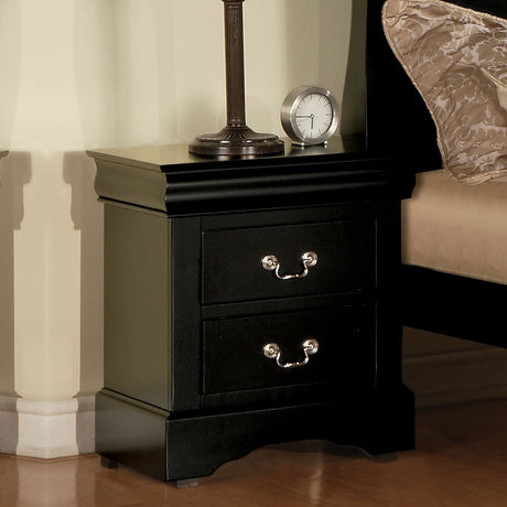 Louis Philippe III Black Nightstand - Ornate Home