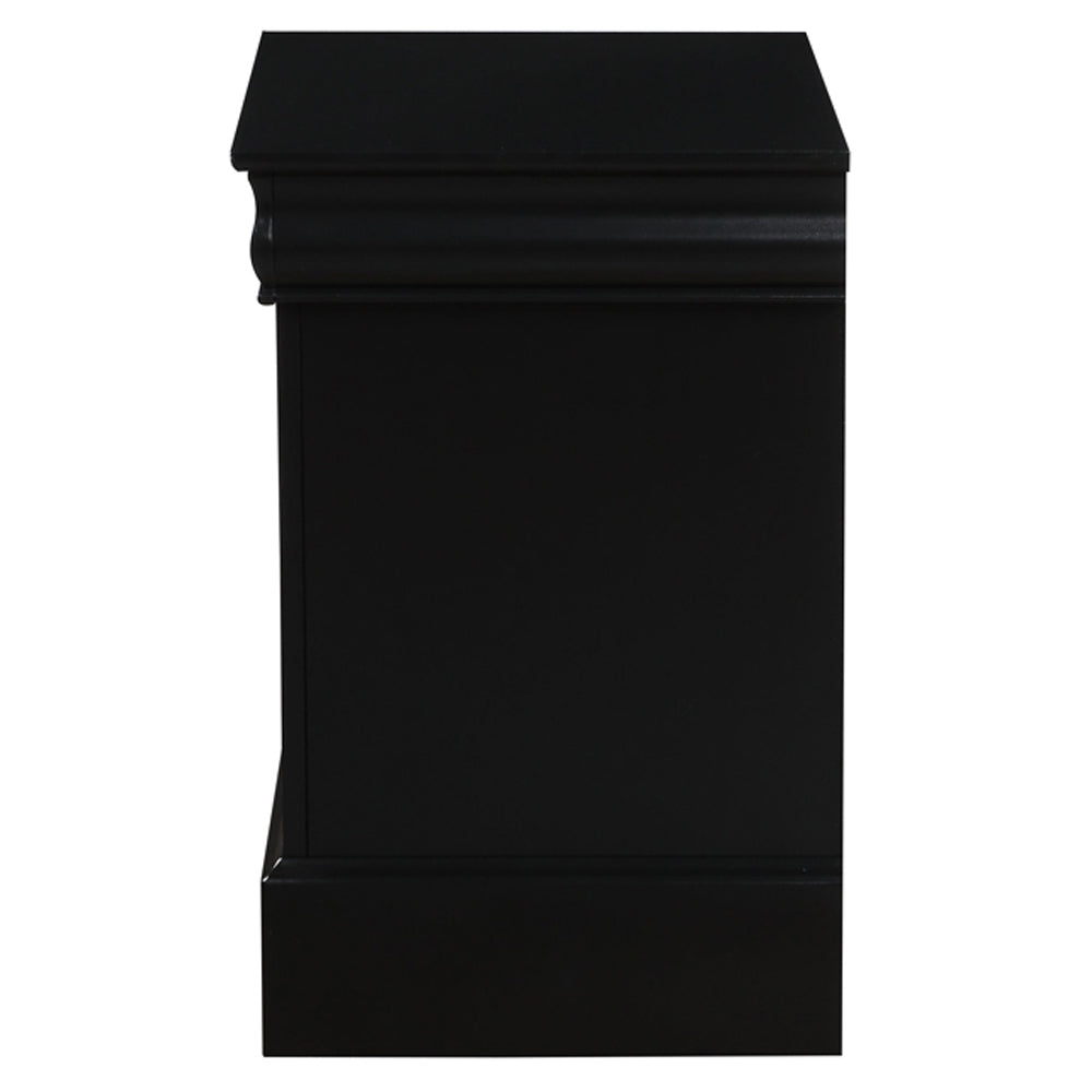 Louis Philippe III Black Nightstand - Ornate Home