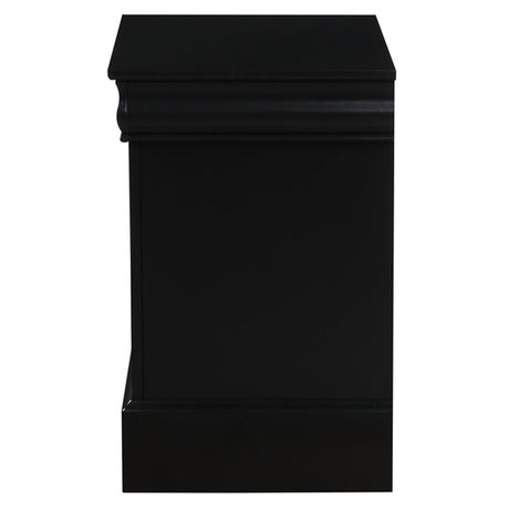 Louis Philippe III Black Nightstand - Ornate Home