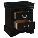 Louis Philippe III Black Nightstand - Ornate Home