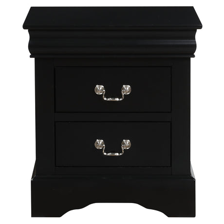 Louis Philippe III Black Nightstand - Ornate Home