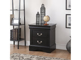 Louis Philippe III Black Nightstand - Ornate Home