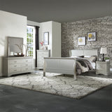 Louis Philippe III Pearl White Eastern King Bed - Ornate Home