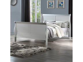 Louis Philippe III Pearl White Eastern King Bed - Ornate Home