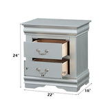 Louis Philippe III Platinum Nightstand - Ornate Home