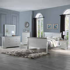 Louis Philippe III Platinum Nightstand - Ornate Home