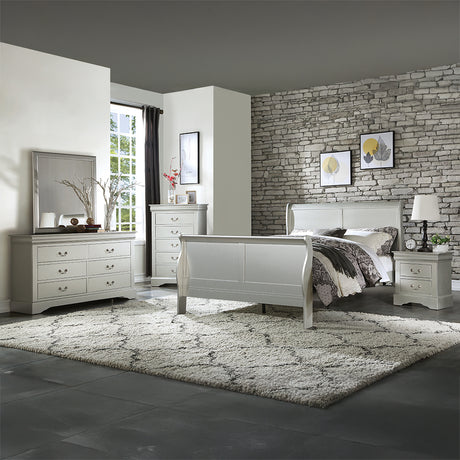 Louis Philippe III Platinum Nightstand - Ornate Home