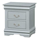 Louis Philippe III Platinum Nightstand - Ornate Home