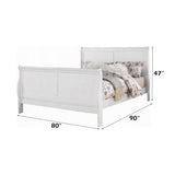 Louis Philippe III White Eastern King Bed - Ornate Home