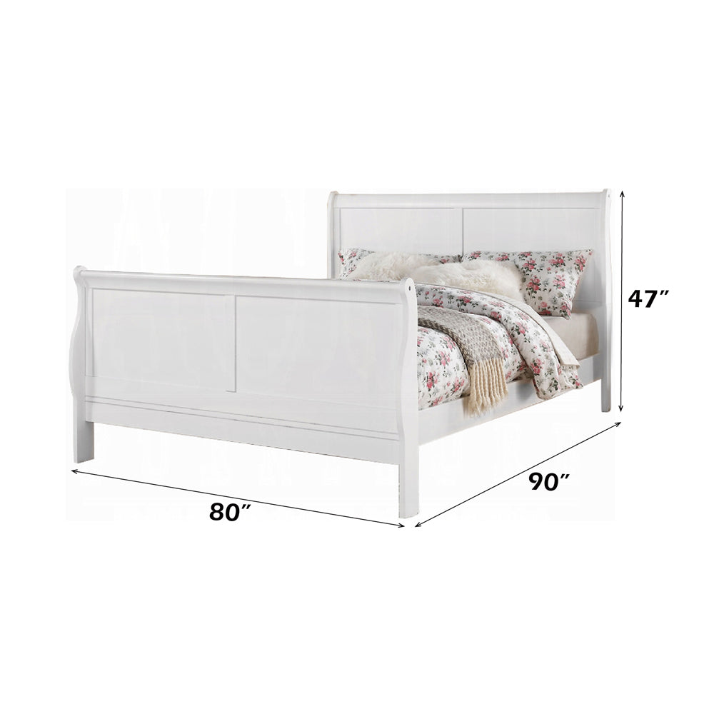Louis Philippe III White Eastern King Bed - Ornate Home