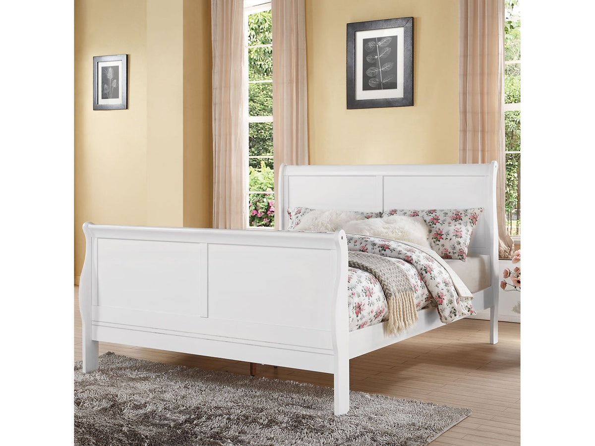 Louis Philippe III White Eastern King Bed - Ornate Home