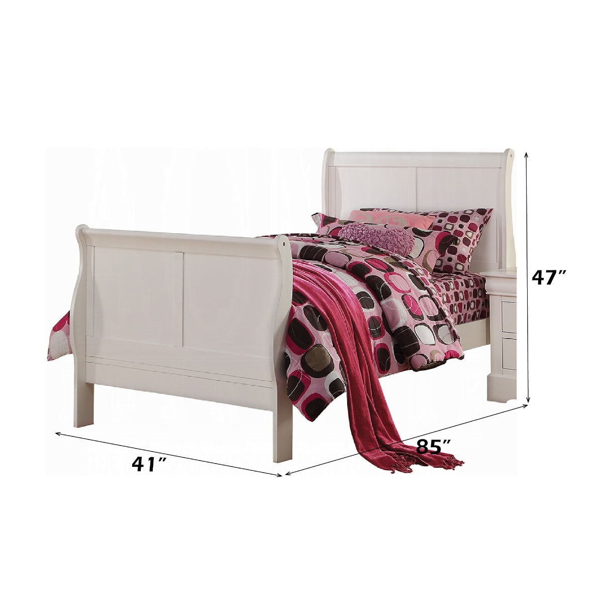 Louis Philippe III White Twin Bed - Ornate Home