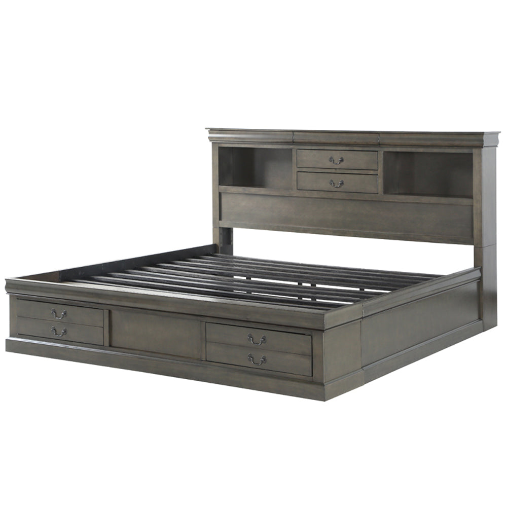 Louis Philippe IiI Dark Gray Queen Bed - Ornate Home