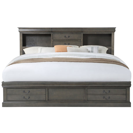 Louis Philippe IiI Dark Gray Queen Bed - Ornate Home