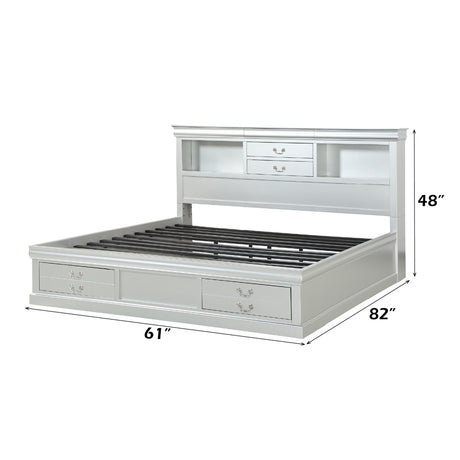 Louis Philippe IiI Platinum Queen Bed - Ornate Home