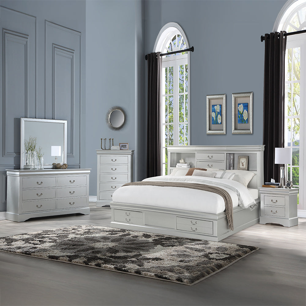 Louis Philippe IiI Platinum Queen Bed - Ornate Home