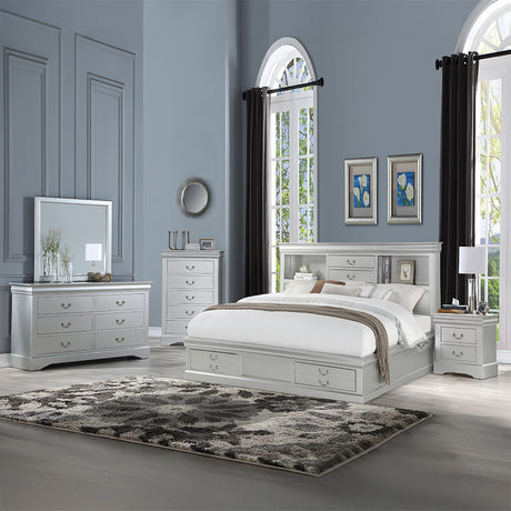 Louis Philippe IiI Platinum Queen Bed - Ornate Home