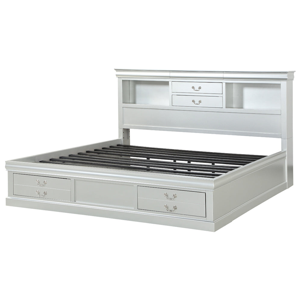 Louis Philippe IiI Platinum Queen Bed - Ornate Home