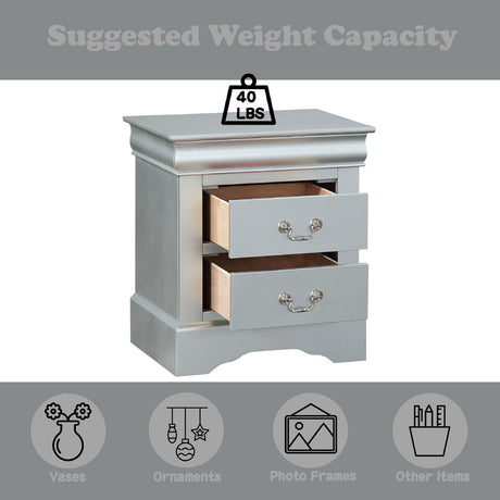 Louis Philippe Platinum Nightstand - Ornate Home