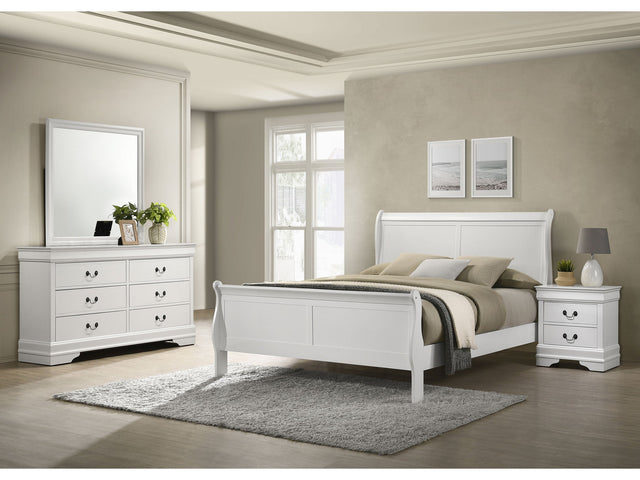 Louis Philippe White 4-piece Full Bedroom Set - Ornate Home