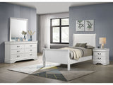 Louis Philippe White 4-piece Twin Bedroom Set - Ornate Home