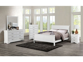 Louis Philippe White 5 Pc. Queen Bedroom Set w/ 2NS - Ornate Home