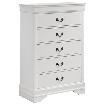 Louis Philippe White 5-piece  Full Bedroom Set - Ornate Home