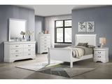 Louis Philippe White 5-pieceTwin Bedroom Set - Ornate Home
