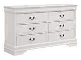 Louis Philippe White  6-drawer Dresser - Ornate Home