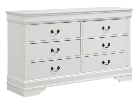 Louis Philippe White  6-drawer Dresser - Ornate Home