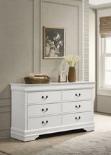 Louis Philippe White  6-drawer Dresser - Ornate Home