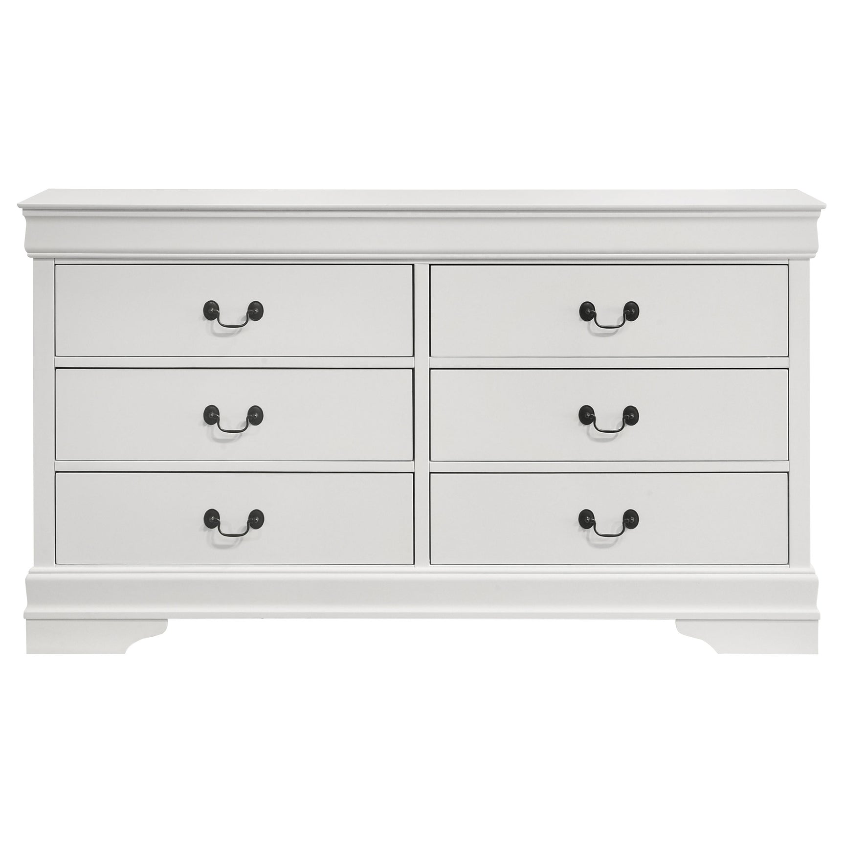 Louis Philippe White  6-drawer Dresser - Ornate Home