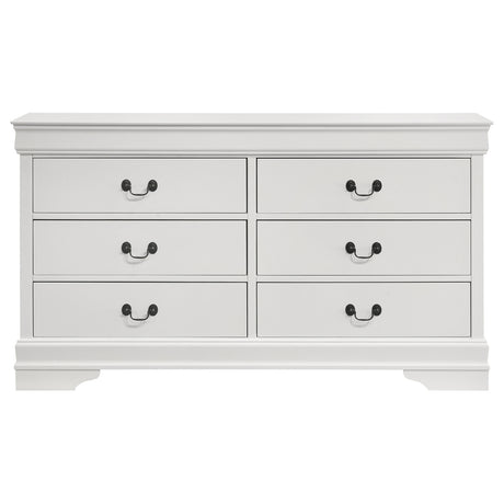 Louis Philippe White  6-drawer Dresser - Ornate Home