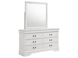 Louis Philippe White 6-drawer Dresser and Mirror - Ornate Home