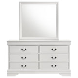 Louis Philippe White 6-drawer Dresser and Mirror - Ornate Home