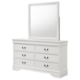 Louis Philippe White 6-drawer Dresser and Mirror - Ornate Home