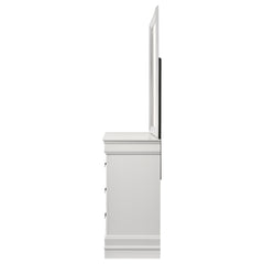Louis Philippe White 6-drawer Dresser and Mirror - Ornate Home